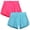 Turquoise/Neon Pink, variant on Body Glove Girls Shorts Lightweight Butterfly Shorts for Girls Soft Stretch Flowy Skort 2 Pack