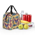 thumbnail image 4 of Rateoe Butterfly 3 Pattern Insulated Lunch Bag with Thick Aluminum Foil Lunch Tote Bag with Front Pocket for Men and Women, Ideal for Work, School, Picnics, and Travel, 4 of 5