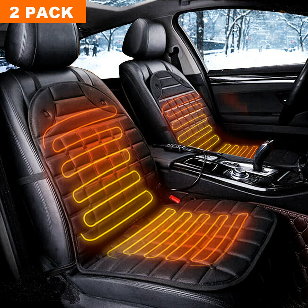 12V Car Heated Seat Cushion Winter Seat Heater Pad - One Pair Cover ...