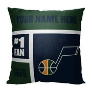The Northwest 1NBA-69501-0027-RET 18 x 18 in. NBA Utah Jazz Colorblock Personalized Throw Pillow