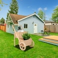 thumbnail image 5 of BIGTREE Wood Wagon Flower Planter Cart 2 Tier Flower Box Display Beige, 5 of 8