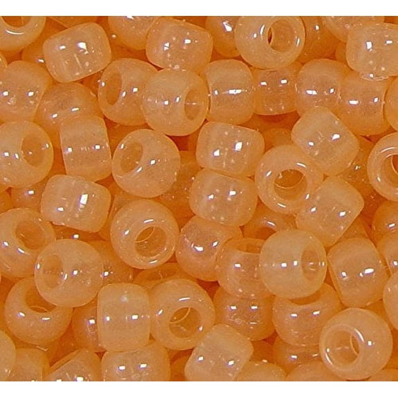 JOLLY STORE Crafts Orange Glow in the Dark Pony Beads 9x6mm 500pc made in USA