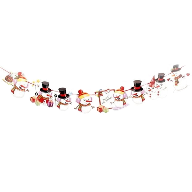 Christmas Banner Decorative Cute Cartoon Party Banner Hanging Bunting Banner