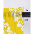 thumbnail image 6 of Baroque Yellow Curtains 63 Inch Length, Sheer Curtains for Bedroom Living Room Window Vintage Damask Classic Floral Rod Pocket Voile Drapes Kitchen Curtains Small Half Window 42"x63" 2 Panels, 6 of 6