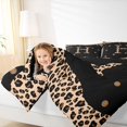 thumbnail image 3 of Meiyoeat Trendy Leopard Letter H Twin Comforter Sets 2Pcs,Chic Polka Dot Bedding Set,Black Beige Brown,1 Comforter and 1 Pillowcase, 3 of 6