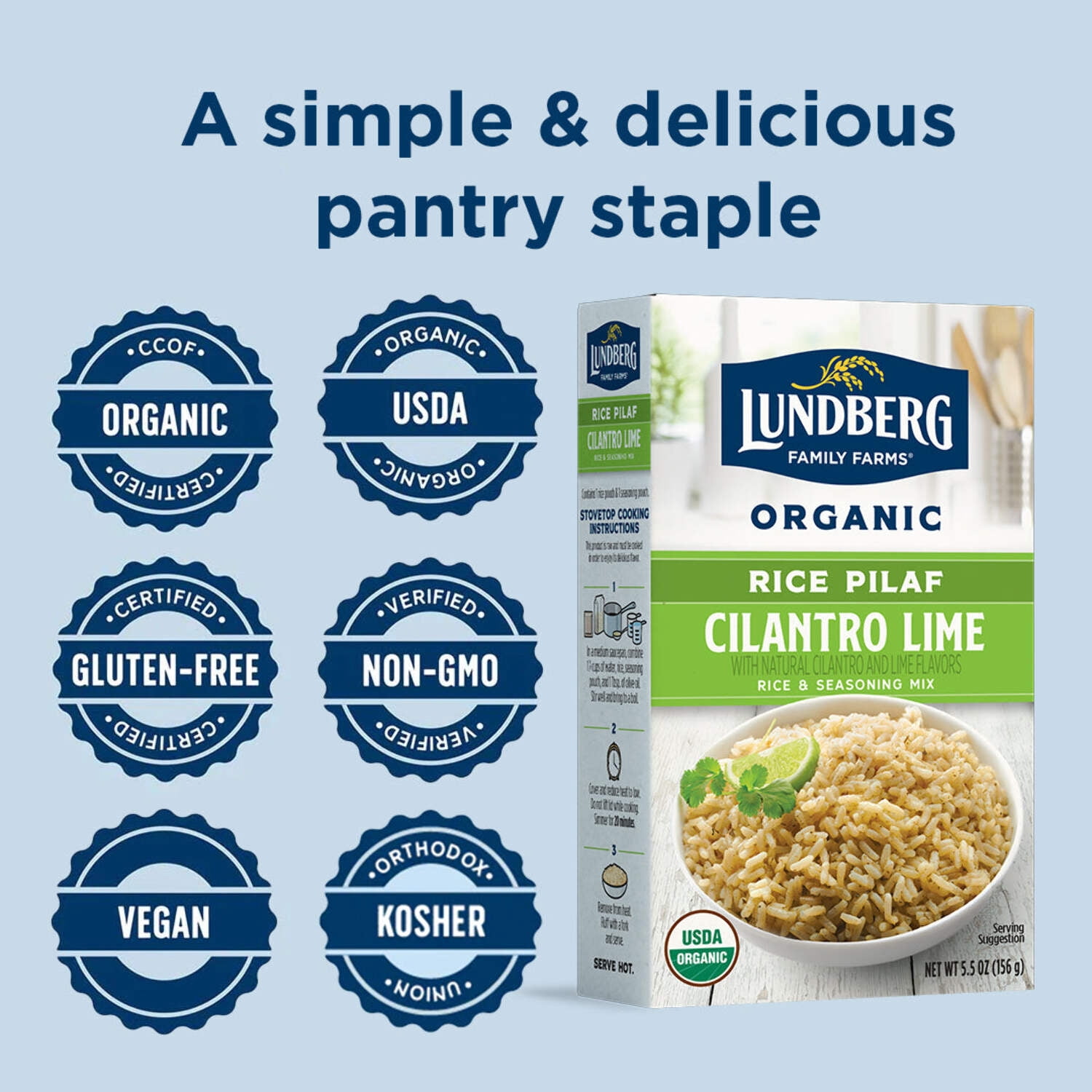 Lundberg Family Farms Organic Cilantro Lime Rice - 6 ct