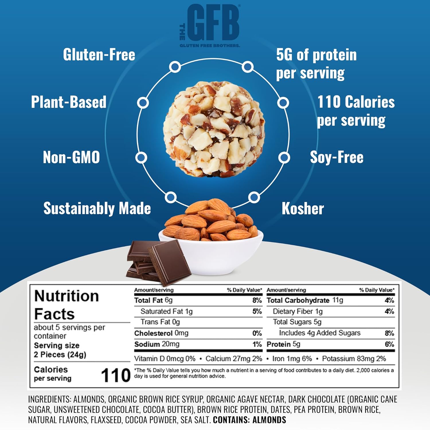 The Gluten Free Brothers - Dark Chocolate Almond Bites
