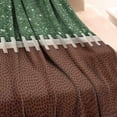 thumbnail image 3 of Green and Brown Football Stitch Pattern Blanket,Comfortable Soft Lamb Wool Throw Blanket,All Season,Warm Lightweight Blankets for Sofa Bed Couch Living Room Chair,60"x80", 3 of 4