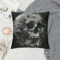 thumbnail image 2 of Patifu Pillow Cover Skull and Textures Throw Pillow Covers Black Pillowcovers Soft Double Side Print Sofa Linen Square Throw Pillowcover 18" x 18" inch for Living Room Bedroom Car Decor White, 2 of 5
