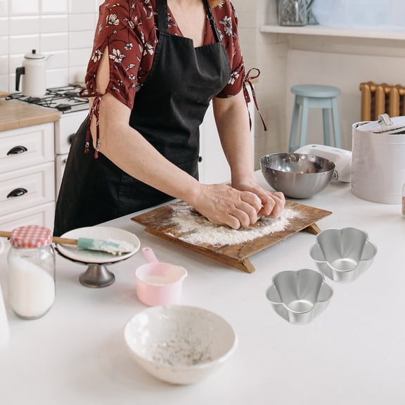 OFFIGAM 4-Pack Mini Cake Molds for Baking Pudding Cups, Non-Stick Aluminum Alloy, and Easy to Clean