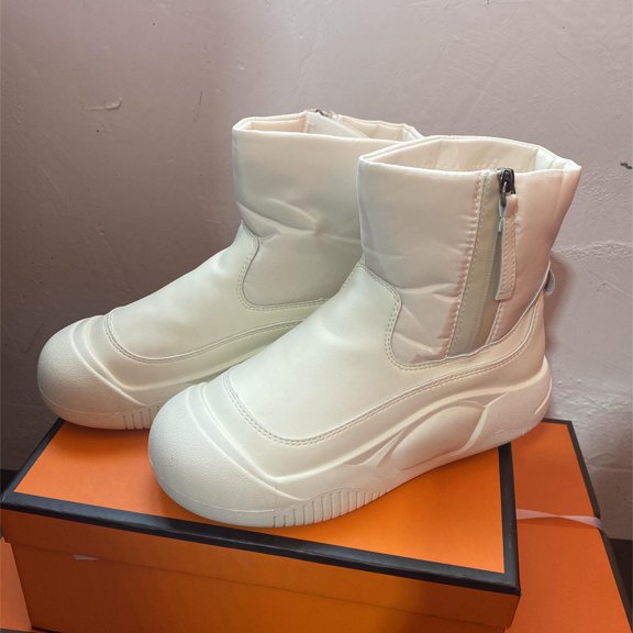 fenteer Women Winter Snow Boots Anti Slip Thickened Waterproof with Zipper Footwear Warm 35