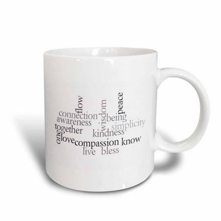 3dRose Simlicity and Awareness Inspirational Words Motivational, Ceramic Mug, 15-ounce