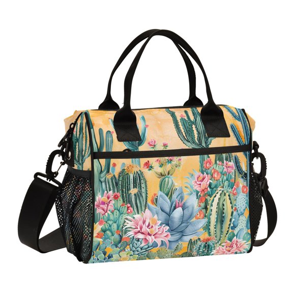 Ckdifva Cactus Cooler Bag Cooler Cooling Tote Lunch Bag Lunch Box Front Pocket with Shoulder Strap