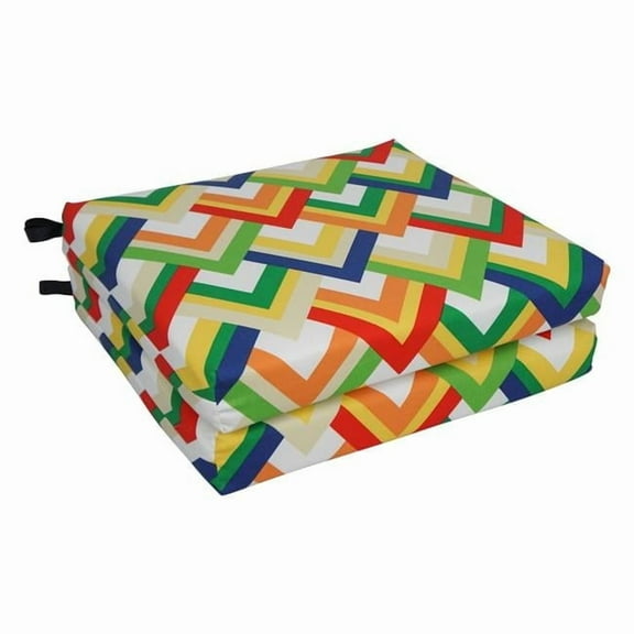 Blazing Needles 20-inch by 19-inch Patterned Outdoor Chair Cushions (Set of 2)  93454-2CH-OD-119