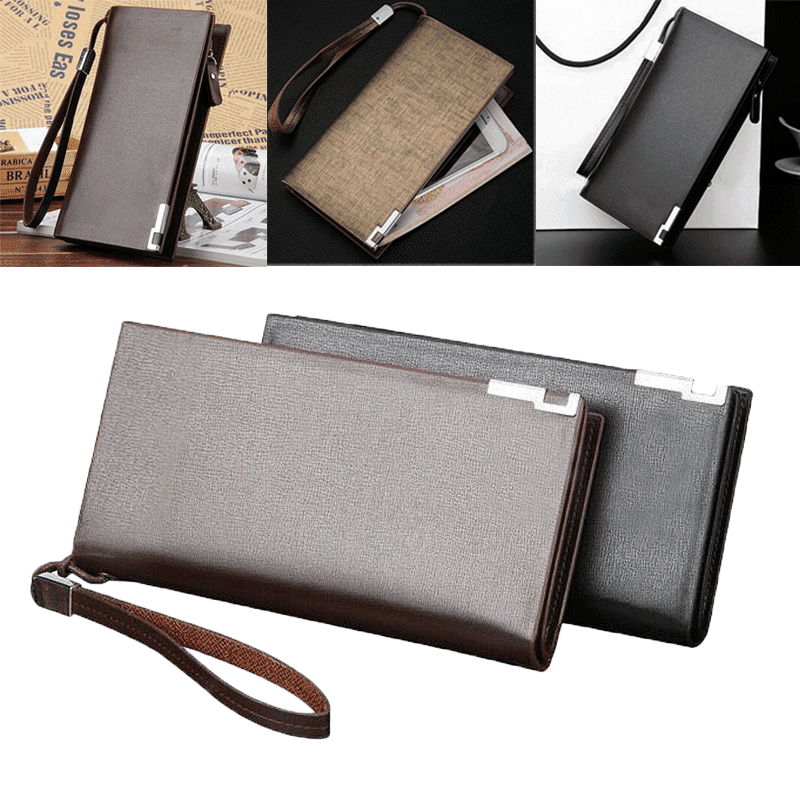 RFID Credit Card Case Holder Mens Blocking Zipper Pocket Leather Thin Wallet