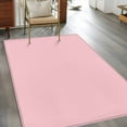 thumbnail image 4 of Light Pink 2.7x5 Area Rugs, Farmhouse Solid Pink Color Modern Art Non-Skid Rubber Backing Large Rectangle Rugs - Living Room Bedroom Home Office, Indoor Floor Mat Carpets Washable Rug, 4 of 9
