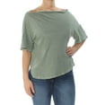 thumbnail image 3 of Free People Womens She So Cool Basic T-Shirt, Green, Small, 3 of 4