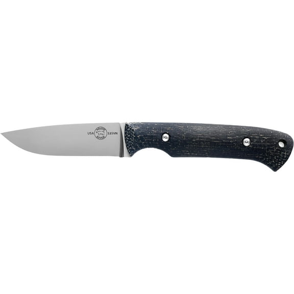 White River Knives Hunter Fixed Blade Knife 3.5" Drop Point CPM S35VN Stonewashed Blade Burlap Micarta Handle Black