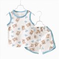 thumbnail image 6 of NIEWTR Toddler Baby Summer Clothes Toddler Baby Outfit Newborn Summer Clothes Sleeveless and Shorts 12 18 24 M 1t 2t 3t 4t Summer Set Baby Boy Gift(A01-Light Blue,1-2 Years), 6 of 9