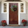 thumbnail image 3 of HAOAN Monogram Initial Letter Wreaths for Front Door with Striped Linen Bow & Grapevine Base Farmhouse Rustic Door Decor Spring Summer Green Wreath for Indoor Outdoor Home Xmas Decor, 3 of 6
