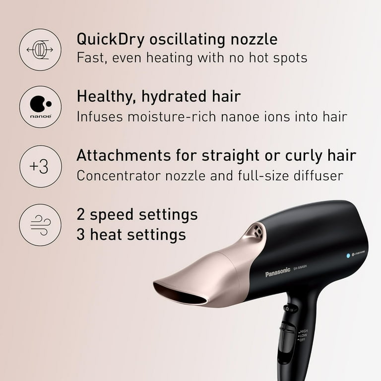 Panasonic Nanoe Salon Hair Dryer with Quick-Dry Oscillating Nozzle