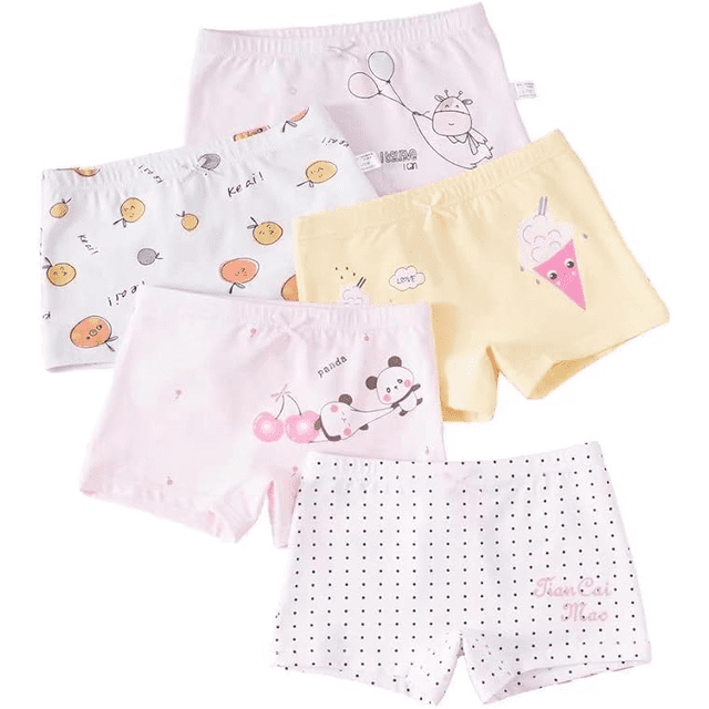 Pantalones cortos de algodón para niñas pequeñas, ropa interior de princesa (paquete de 4) Xtellar blanco