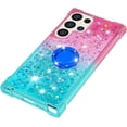 thumbnail image 4 of for Samsung Galaxy S25 Ultra (Not S25) Quicksand Case with Ring Kickstand, Girls Women Bling Cute Glitter Flowing Liquid Floating Sparkle Cover for Samsung Galaxy S25 Ultra. JB-Pink Green, 4 of 14