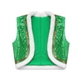 thumbnail image 3 of TTAO Kids Shiny Sequins Vest Christmas Sleeveless Open Front Dressy Waistcoat Festival Dance Coat Green 16, 3 of 5
