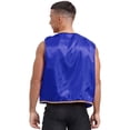 thumbnail image 2 of Zaldita Mens Halloween Tops Shiny Stain Vest Gold Trim Sleeveless Open Front Waistcoat Royal Blue XL, 2 of 7