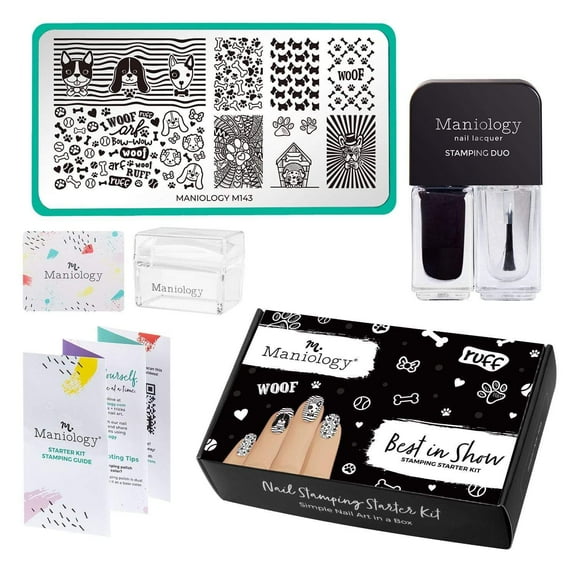 Maniology Best in Show: Dog-Themed Stainless Steel Nail Stamping Starter Kit for Women