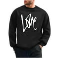 thumbnail image 2 of Amzcrzy Sudadera Para Hombre, Con Estampado De Corazones, Informal, De Manga Larga Y Cuello Redondo, Con Capucha, Color Negro, Xl, 2 of 6