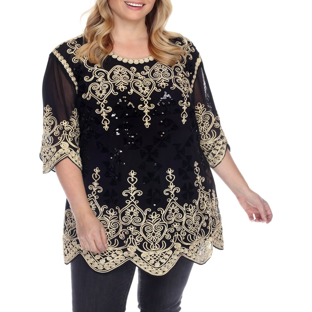 Simply Couture - Simply Couture Women's Plus Size Short Sleeve Soutache ...