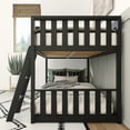 thumbnail image 2 of Max & Lily Solid Wood Scandinavian Twin over Twin Bunk Bed for Kids with Ladder, 2 of 12