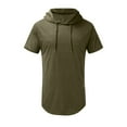 thumbnail image 5 of LIUJUNSHOP Men's V-Neck T-Shirt Men's Solid Color Hooded Short Sleeve T-Shirt Casual Summer Fashion Tee Top Comfortable Lightweight Streetwear, 5 of 5