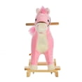 thumbnail image 2 of Interactive Plush Rocking Horse with Sounds for Toddlers, Pink Wooden Rocker for Kids Ages 3-6, Soft Safe Baby Rocking Chair, 2 of 9