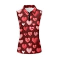 thumbnail image 2 of Uorisanigo Cute Love Heart Women's Golf Shirt Comfortable Washable Quick Dry Zip Up Workout Tennis Tops for Women Casual Sleeveless Outing Wear Size M, 2 of 7