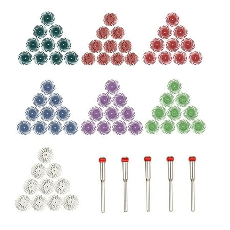 

75Pcs Bristle Disc with 1/8 inch Extension Rod Abrasive Bristle Disc Set Mixed Grit 80/200/320/400/600/1000/2000