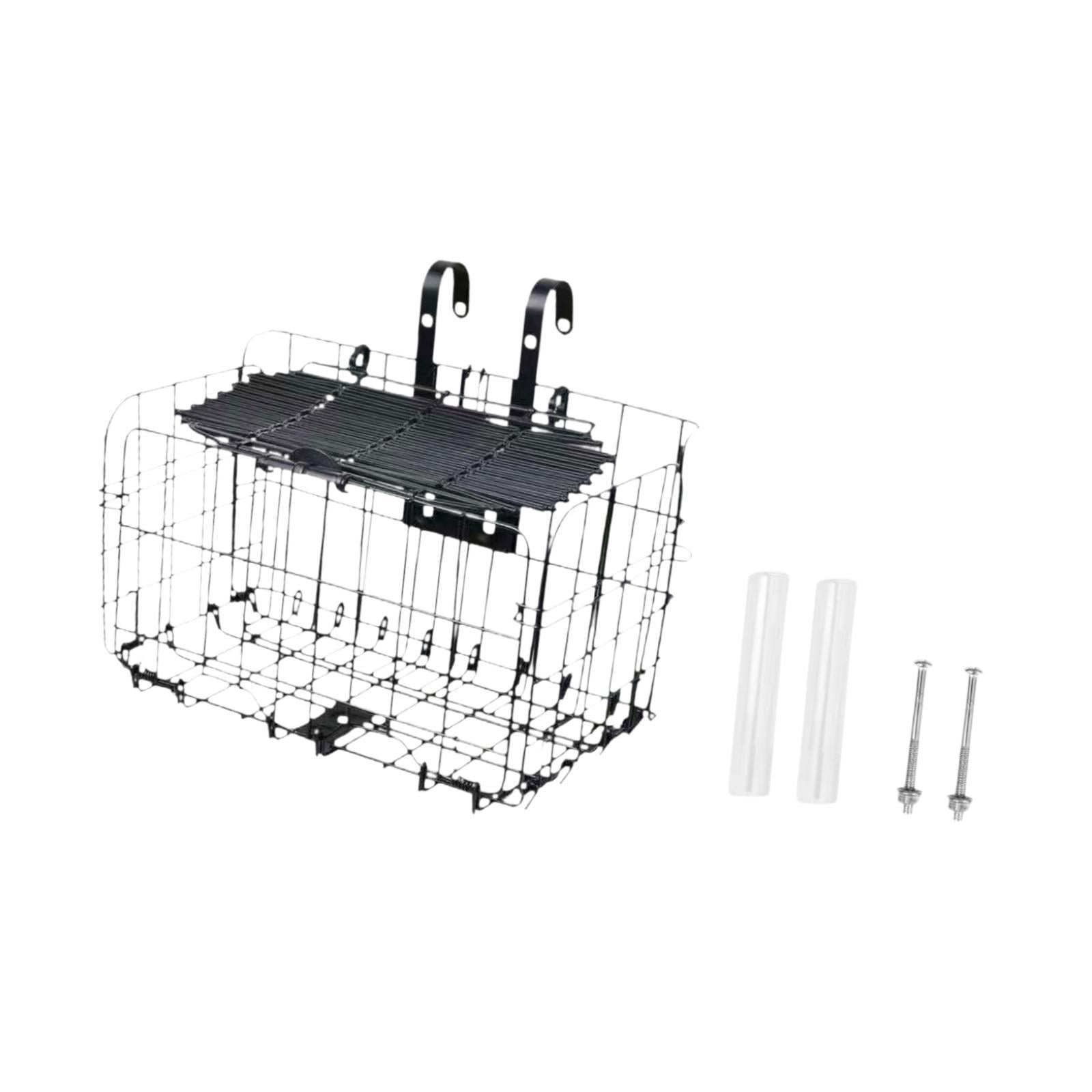 Baoblaze Bike Basket Front Decor Lightweight Simple Sundries Container Cycling Basket Black with Lid