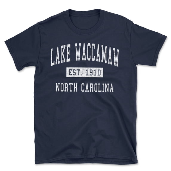 Lake Waccamaw North Carolina Classic Established Men's Cotton T-Shirt