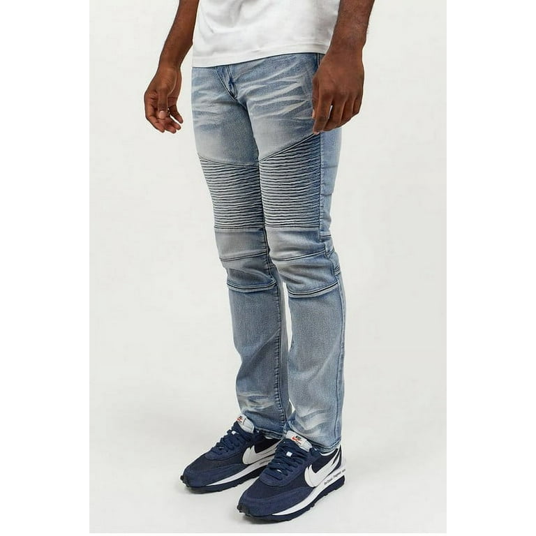 Reason Brand Men's Slim Skinny Fit Stretch Moto Jeans (34, Pines Slim)