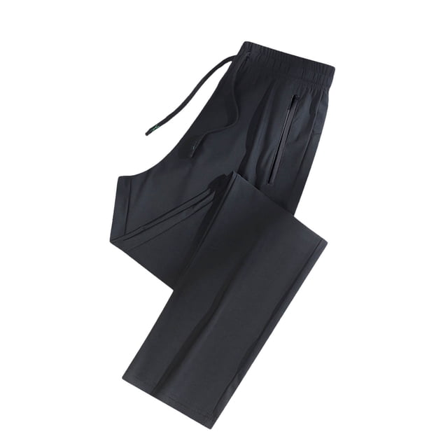 MIASHUI Unisex Summer Cooling Wide Leg Sweatpants Drawstring Waist Lounge Joggers Lightweight Breathable Pant Black,XL