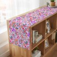 thumbnail image 6 of Spring Floral Table Runner, Retro Watercolor Flowers Leaves Plants Purple Cotton Linen Table Runners 120 Inches Long, Dresser Scarf Runner for Dining/Living Room/Kitchen/Square Tables 13''x120'', 6 of 9