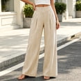 thumbnail image 6 of Gytharion Women's Striped Wide Leg Pants High Waist Tailored Fit Dress Trousers Flowy Straight Leg Design Work Slacks with Pockets for Office, 6 of 8