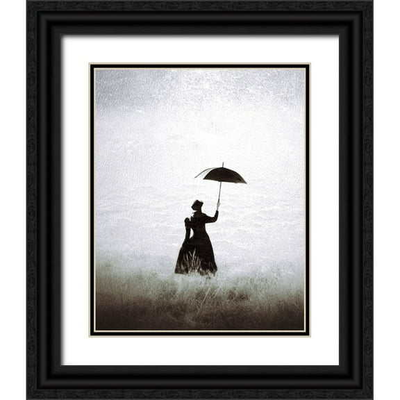 Aurelian 12x14 Black Ornate Wood Framed with Double Matting Museum Art Print Titled - Porque te vas