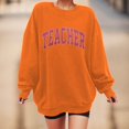 thumbnail image 2 of Aocisk Chandail Molletonné Surdimensionné pour Femme à Manches Longues, Col Rond, Décontracté, Style Automne 2025, Orange, P, 2 of 4