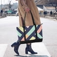 thumbnail image 4 of FORMRS Canvas Laptop Tote Bag for Women with 15.6" Computer Compartments Shoulder Handbag, Green Stripes, 4 of 7