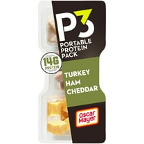 P3 Turkey, Ham & Cheddar Cheese Protein Snack Pack, 2.3 Oz Tray