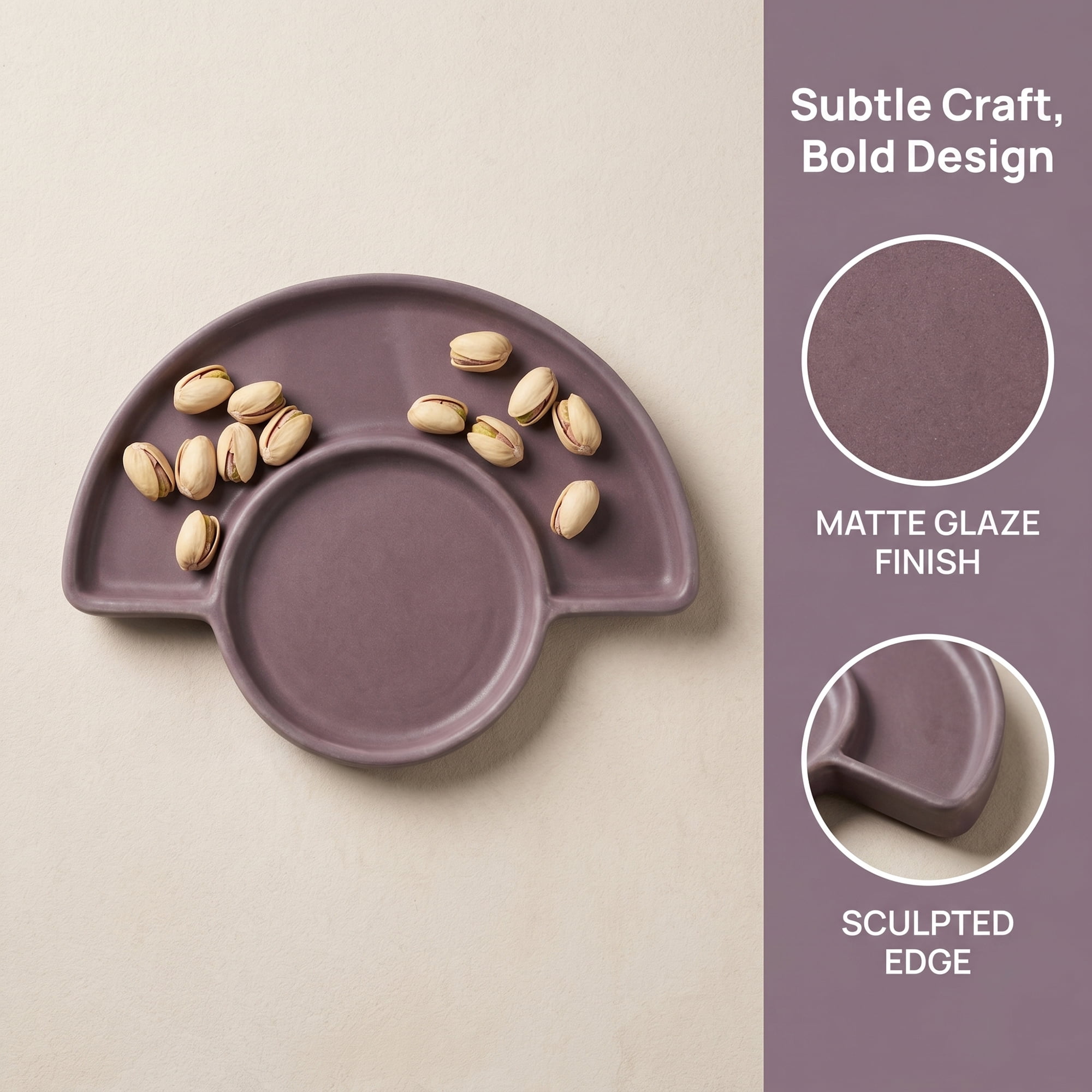 Unique Bargains Jewelry Dish Irregular Ceramic Trinket Tray Dark Purple 7.5*5.9*1.2inch