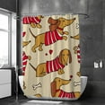 thumbnail image 2 of Coolnut Bath Shower Curtain Liners Dachshund in Cardigan Brown 60x72in Polyester Waterproof with 12 Curtain Hooks Bathroom Accessories Decoration, 2 of 6