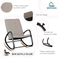 thumbnail image 5 of Outdoor Rocking Chair Metal Rocking Chair with Cushion for Outdoor Indoor Patio Garden Balcony, Black, 5 of 6